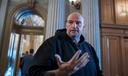U.S. Sen. John Fetterman (D., Pa.) talks to reporters outside the chamber at the Capitol in Washington, March 13, 2025.